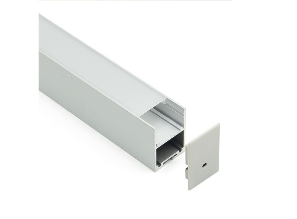 Profilé LED Crista4 Z01700 Dimensions 36.4mmx50mm | Longueurs standards  1m - 2m - 3m ou sur-mesure | Finition Anodisé incolore 