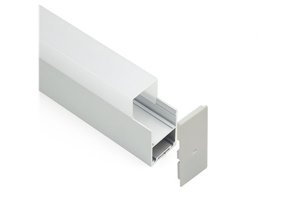 Profilé LED Zespa1 Z01800 Dimensions 36.4mmx76.5mm | Longueurs standards  1m - 2m - 3m ou sur-mesure | Finition Anodisé incolore