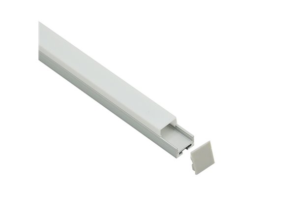 Profilé LED Vespa3 Z02200 Dimensions 20.3mmx19.4mm | Longueurs standards  1m - 2m - 3m ou sur-mesure | Finition Anodisé incolore