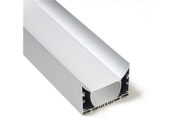 Profilé LED Abyss1 Z02600 Dimensions 75mmx55mm | Longueurs standards  1m - 2m - 3m ou sur-mesure | Finition Anodisé incolore | F