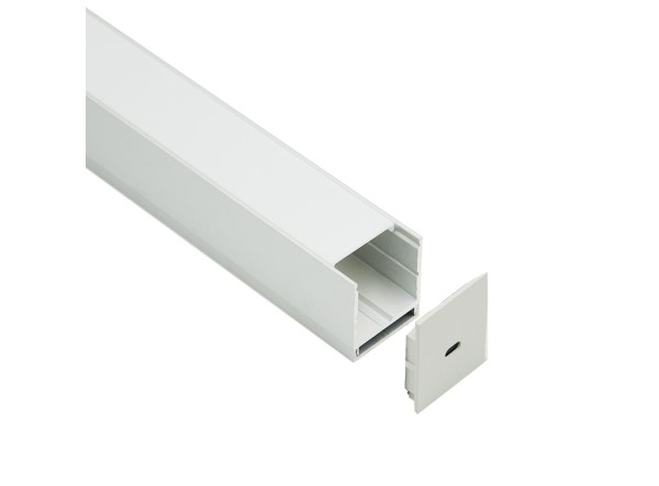 Profilé LED Volpo1 Z07900 Dimensions 35.2mmx42mm | Longueurs standards  1m - 2m - 3m ou sur-mesure | Finition Anodisé incolore |