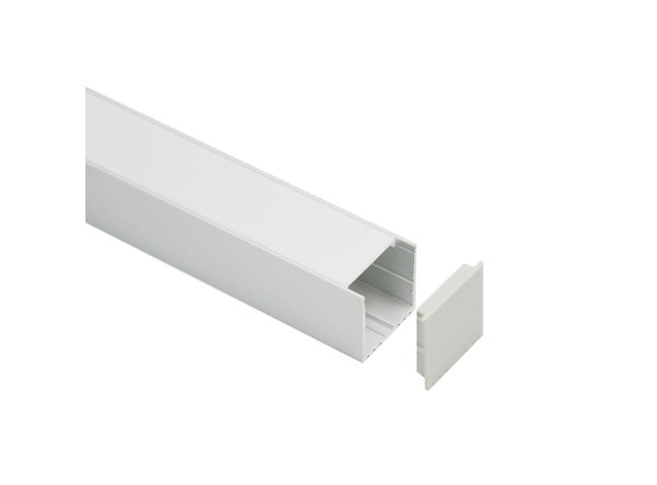 Profilé LED Volpo2 Z08000 Dimensions 35.2mmx34.9mm | Longueurs standards  1m - 2m - 3m ou sur-mesure | Finition Anodisé incolore