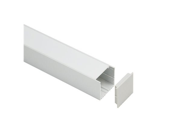 Profilé LED Volpo2 Z08000 Dimensions 35.2mmx34.9mm | Longueurs standards  1m - 2m - 3m ou sur-mesure | Finition Anodisé incolore