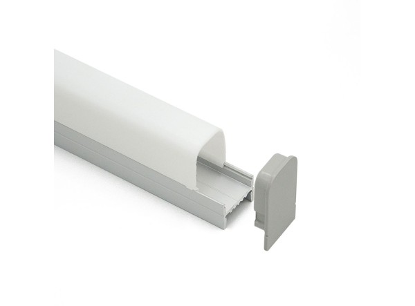 Profilé LED Soros2 Z08300 Dimensions 19.6mmx33.4mm | Longueurs standards  1m - 2m - 3m ou sur-mesure | Finition Anodisé incolore
