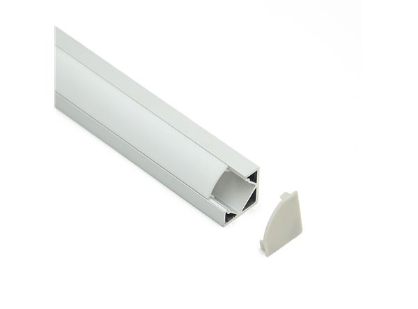 Profilé LED Ovia2 Z11400 Dimensions 18.4mmx18.4mm | Longueurs standards  1m - 2m - 3m ou sur-mesure | Finition Anodisé incolore